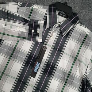 Southpole Shirt Mens Large Plaid Long Sleeve‎ Button Up Y2K Blue Gray